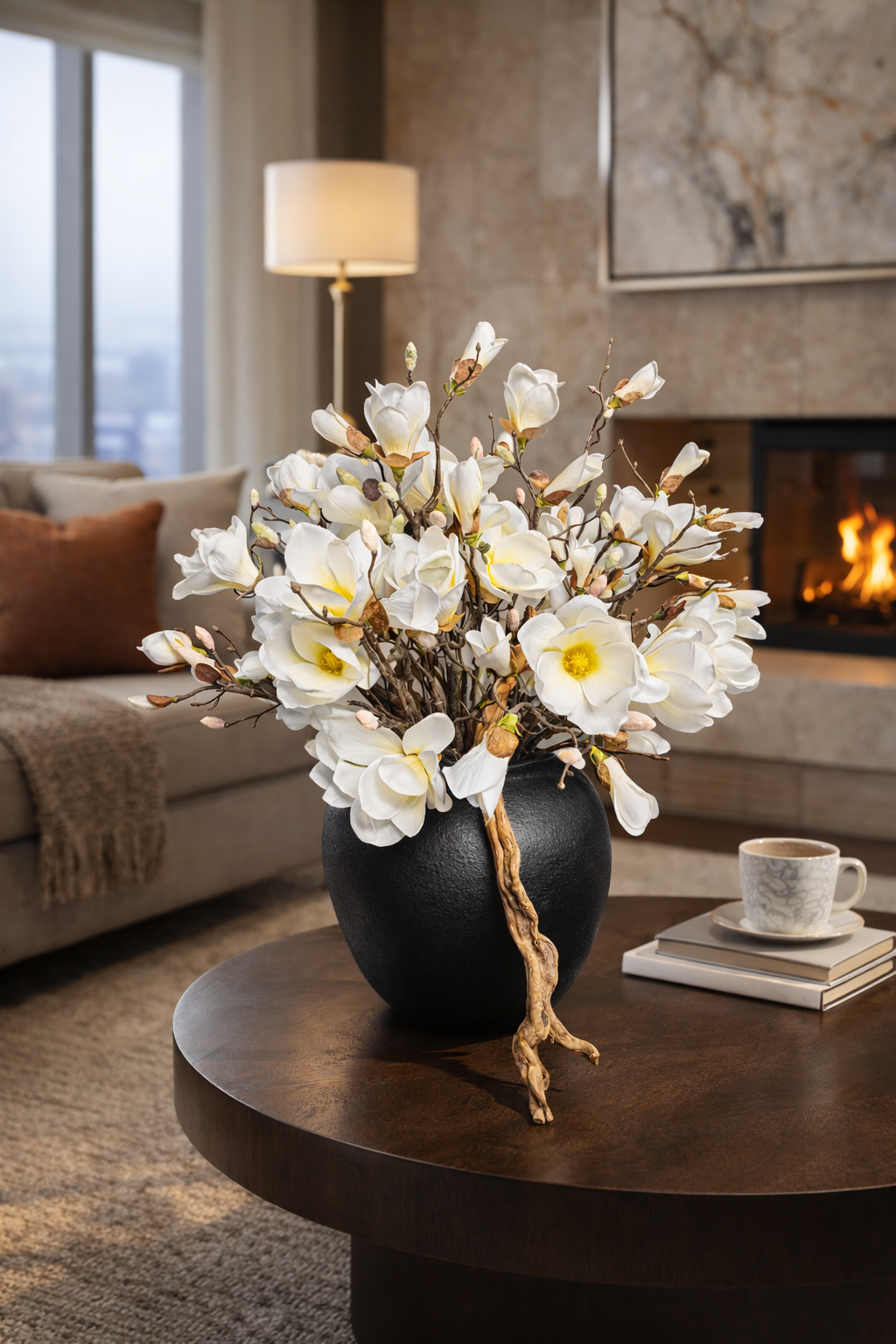 Luxury Artificial Magnolia Arrangement